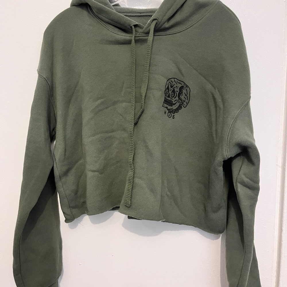 HEAVYSLIME Green Cropped Hoodie